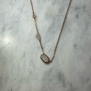 Kendra Scott Gold Necklace with Clear Pendant